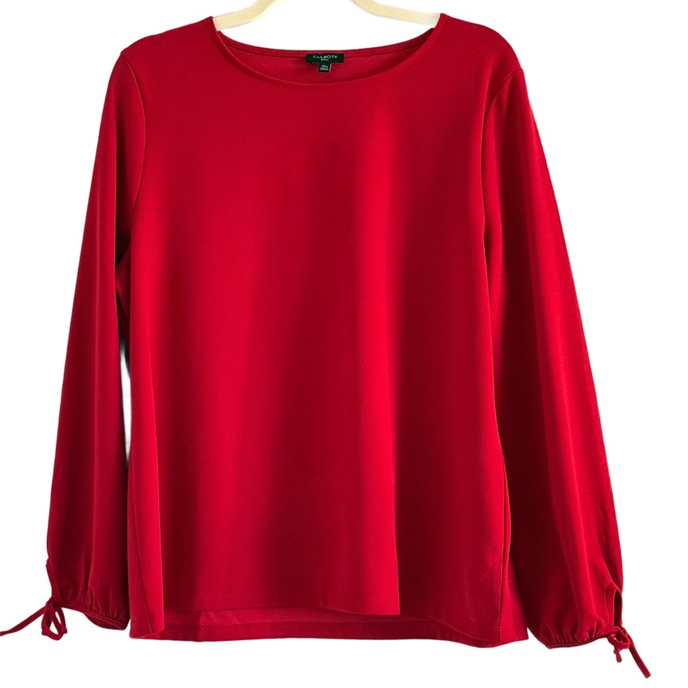 🌼 Talbots Red Long Sleeve Blouse XL Petite